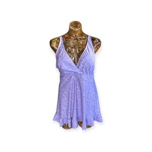 Swim wear summer purple floral Plus size 2 XL dress bikini bottom